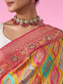 Mohey Radiant Mustard Yellow Satin Banarasi Saree
