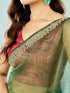 Mohey Emerald Enchantment Organza Saree