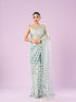 Mohey Ethereal Blue Net Saree
