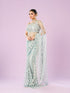Mohey Ethereal Blue Net Saree