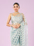 Mohey Ethereal Blue Net Saree