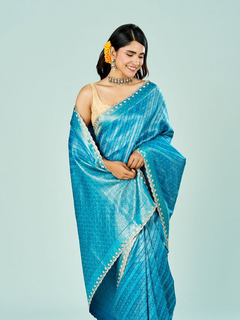 Mohey Blue Elegance Saree