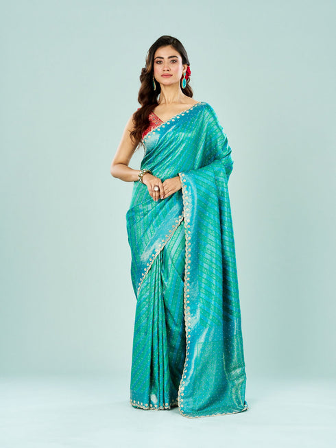 Mohey Festive Rama Green Elegance Saree