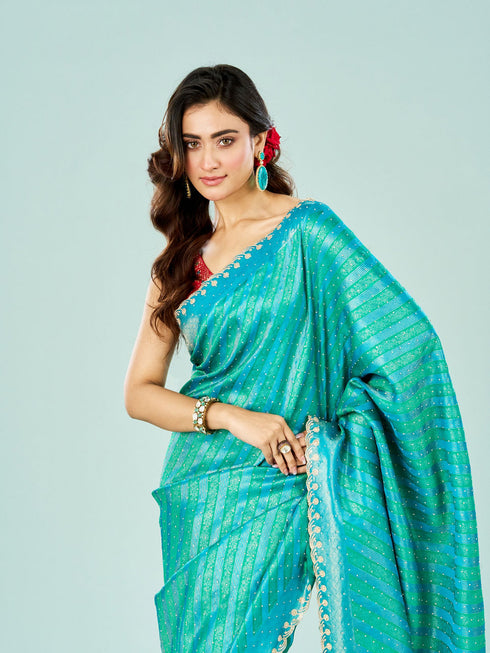 Mohey Festive Rama Green Elegance Saree