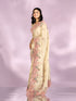 Mohey Enthralling Cream Organza Saree
