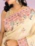Mohey Enthralling Cream Organza Saree