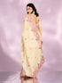 Mohey Enthralling Cream Organza Saree
