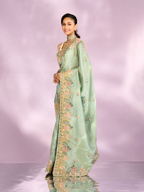 Mohey Sea Green Elegance Saree