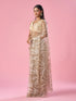 Mohey Beige Net Saree with Moti and Sequin Work