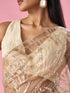 Mohey Beige Net Saree with Moti and Sequin Work