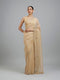 Mohey Beige Elegance Chinon Saree