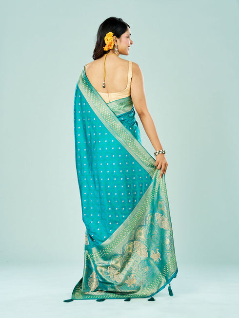 Mohey Elegance Defined Rama Green Saree