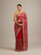 Mohey Rani Red Floral Jaal Patterned Saree with Bel Buti Borders