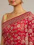 Mohey Rani Red Floral Jaal Patterned Saree with Bel Buti Borders