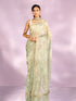 Mohey Pista Green Organza Saree