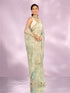 Mohey Pista Green Organza Saree