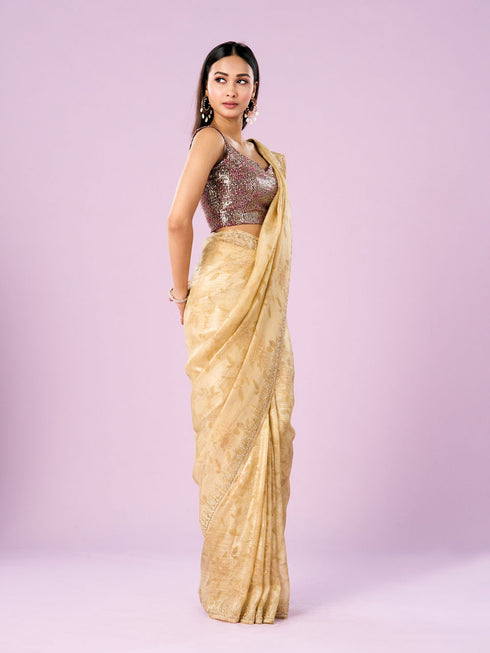 Mohey Sunshine Elegance Organza Saree