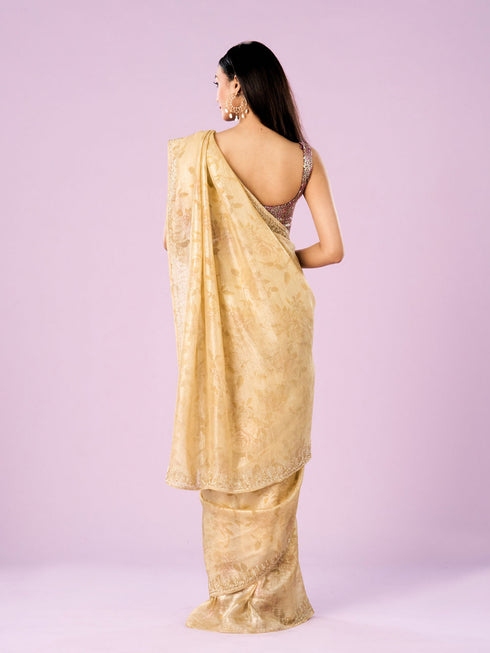 Mohey Sunshine Elegance Organza Saree