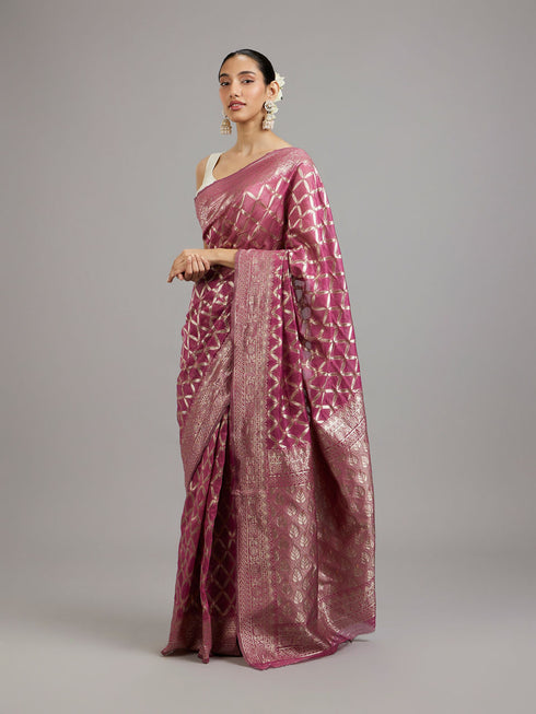 Mohey Purple Splendor Vibrant Saree