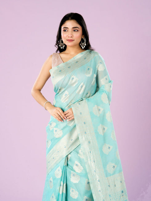 Mohey Elegant Light Blue Saree
