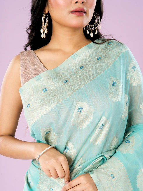 Mohey Elegant Light Blue Saree