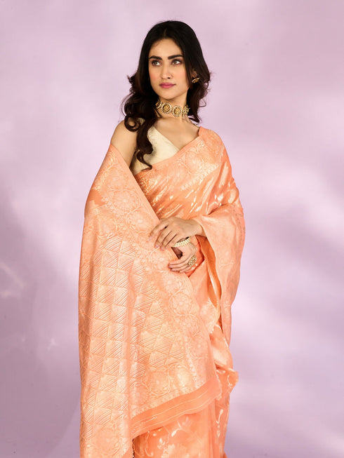 Mohey Celestial Orange Charm Saree