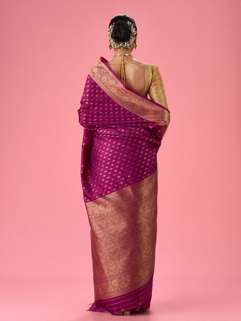 Mohey Wine Red Festivity Saree