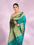 Mohey Gleaming Rama Green Silk Saree