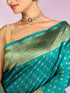 Mohey Gleaming Rama Green Silk Saree