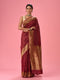 Mohey Radiant Rust Red Saree