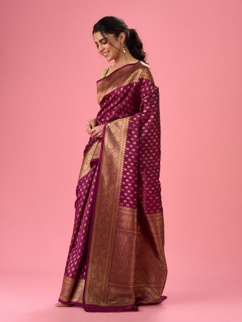 Mohey Wine Tint Saree Elegance