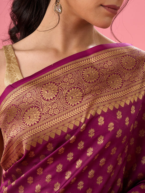 Mohey Wine Tint Saree Elegance