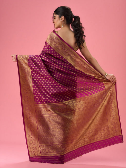 Mohey Wine Tint Saree Elegance