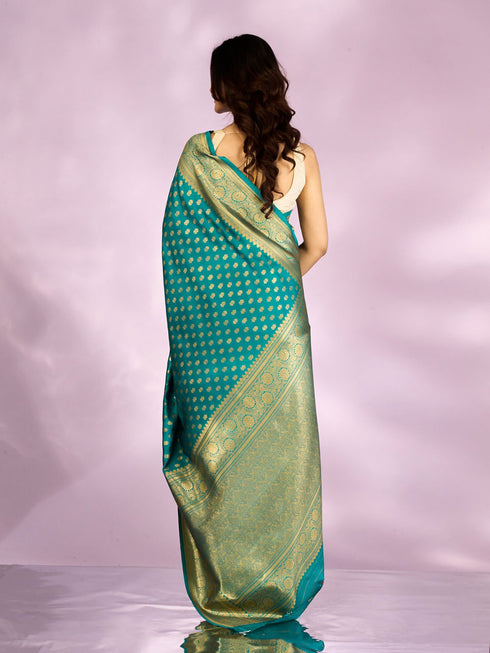 Mohey Resplendent Rama Green Saree
