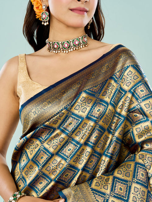 Mohey Blue Elegance Saree