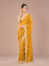 Mohey Radiant Mustard Yellow Chinon Saree