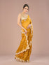 Mohey Radiant Mustard Yellow Chinon Saree