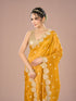 Mohey Radiant Mustard Yellow Chinon Saree