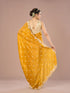 Mohey Radiant Mustard Yellow Chinon Saree