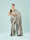 Mohey Elegant Grey Satin Saree