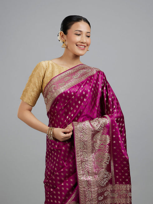 Mohey Wine Elegance Saree