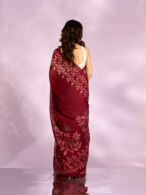 Mohey Maroon Majesty Saree