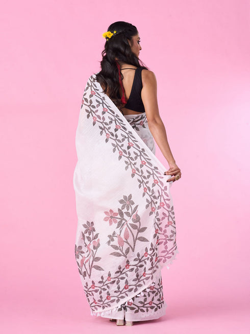 Mohey White Elegance Saree