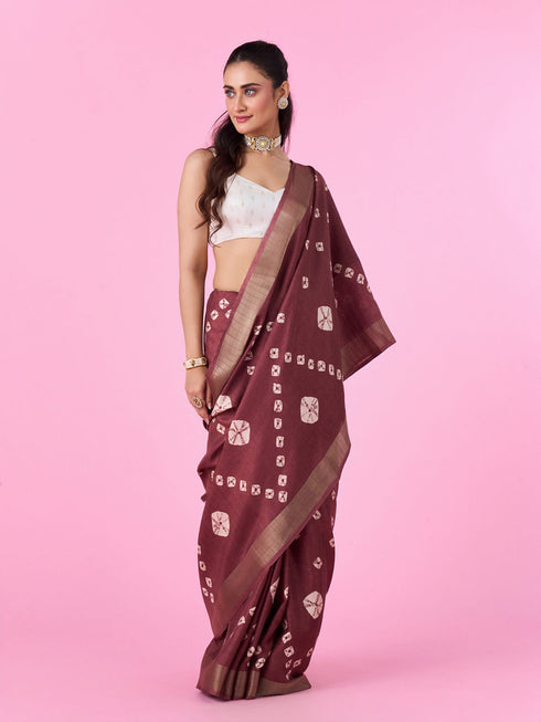 Mohey Brown Splendor Saree