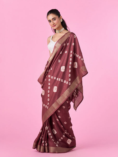 Mohey Brown Splendor Saree