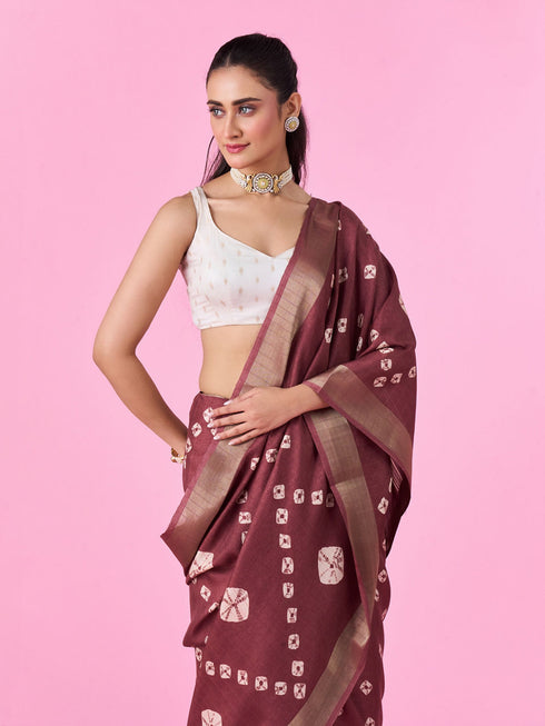 Mohey Brown Splendor Saree