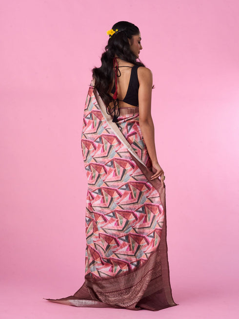 Mohey Ravishing Brown Saree Ensemble