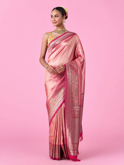 Mohey Rani Pink Opulence Banarasi Saree