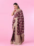 Mohey Enchanting Wine Silk Bridal Saree