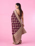 Mohey Enchanting Wine Silk Bridal Saree